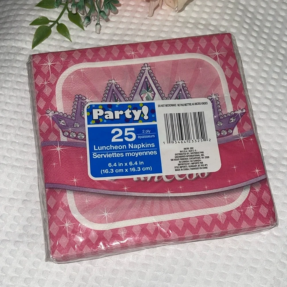 Princess Pink Crown Napkins